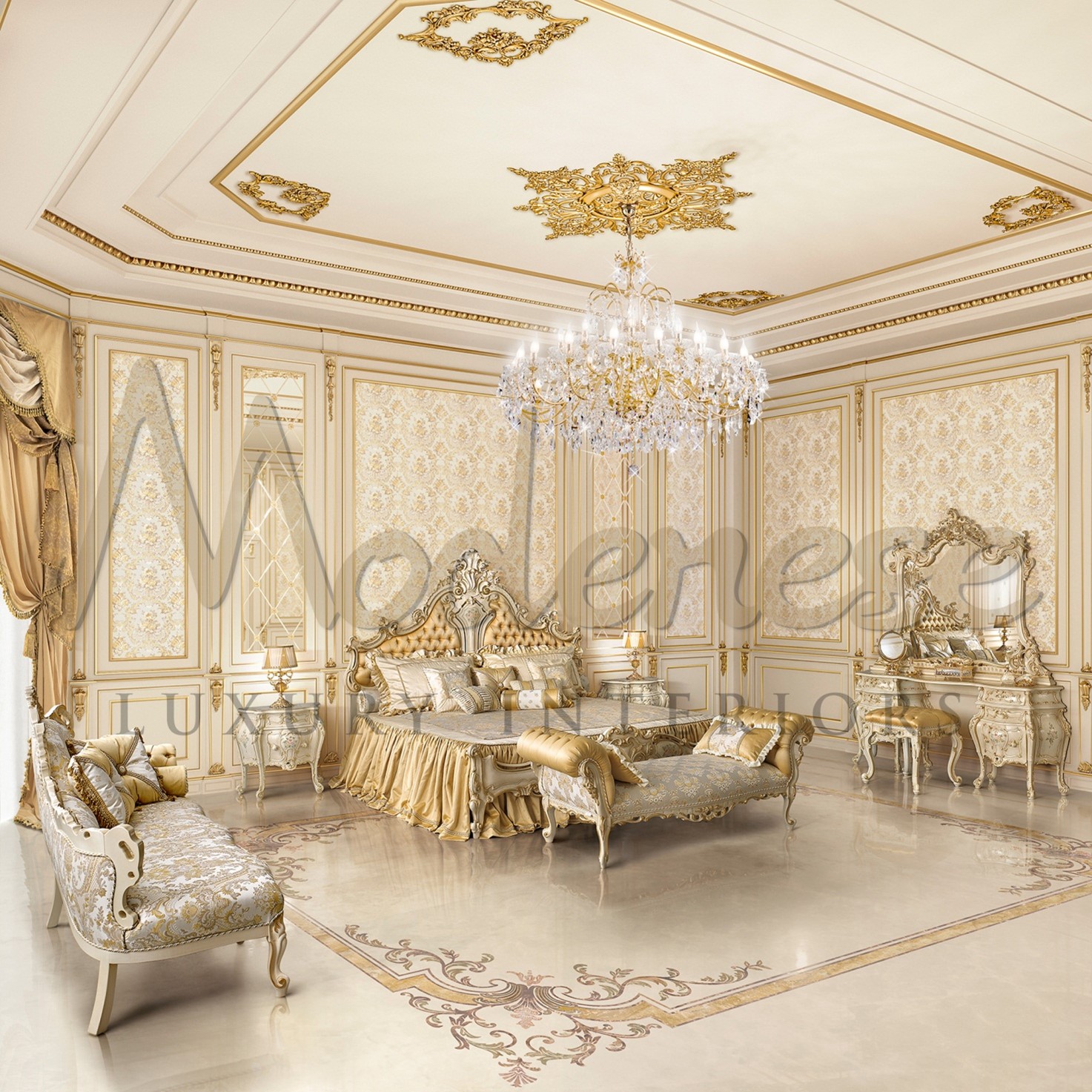 LARGE BEDROOM CHANDELIER ⋆ Luxury Italian Classic Furniture