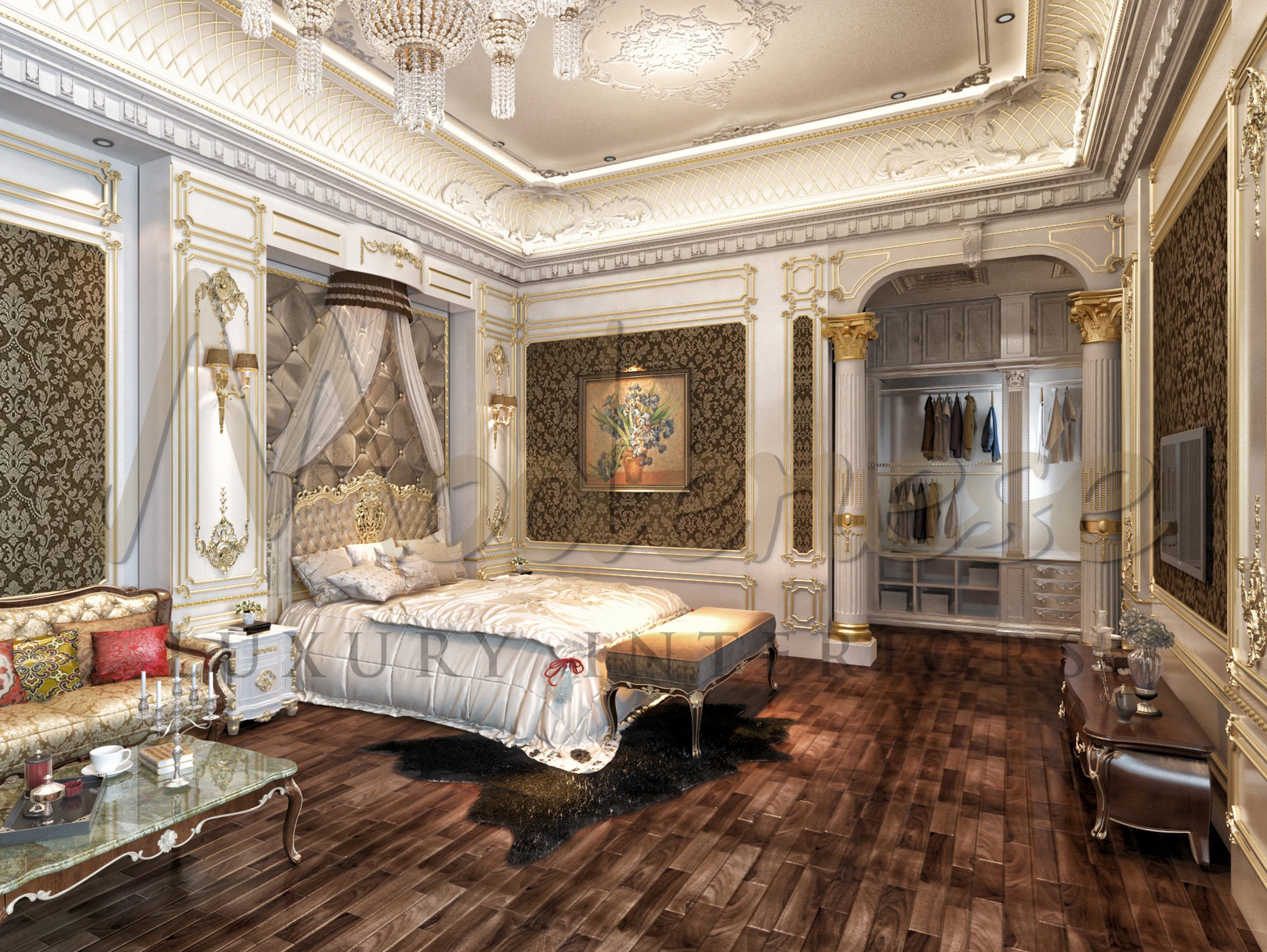 ROYAL BEDROOM DESIGN IN BAROQUE STYLE IN DOHA, QATAR