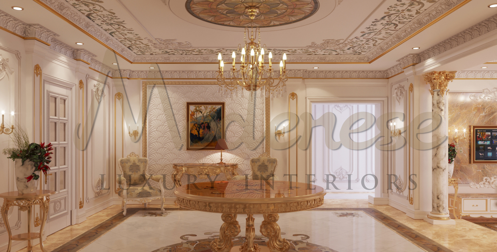 CLASSIC HALL DESIGN FOR INTERIOR DESIGN PROJECT IN DOHA, QATAR