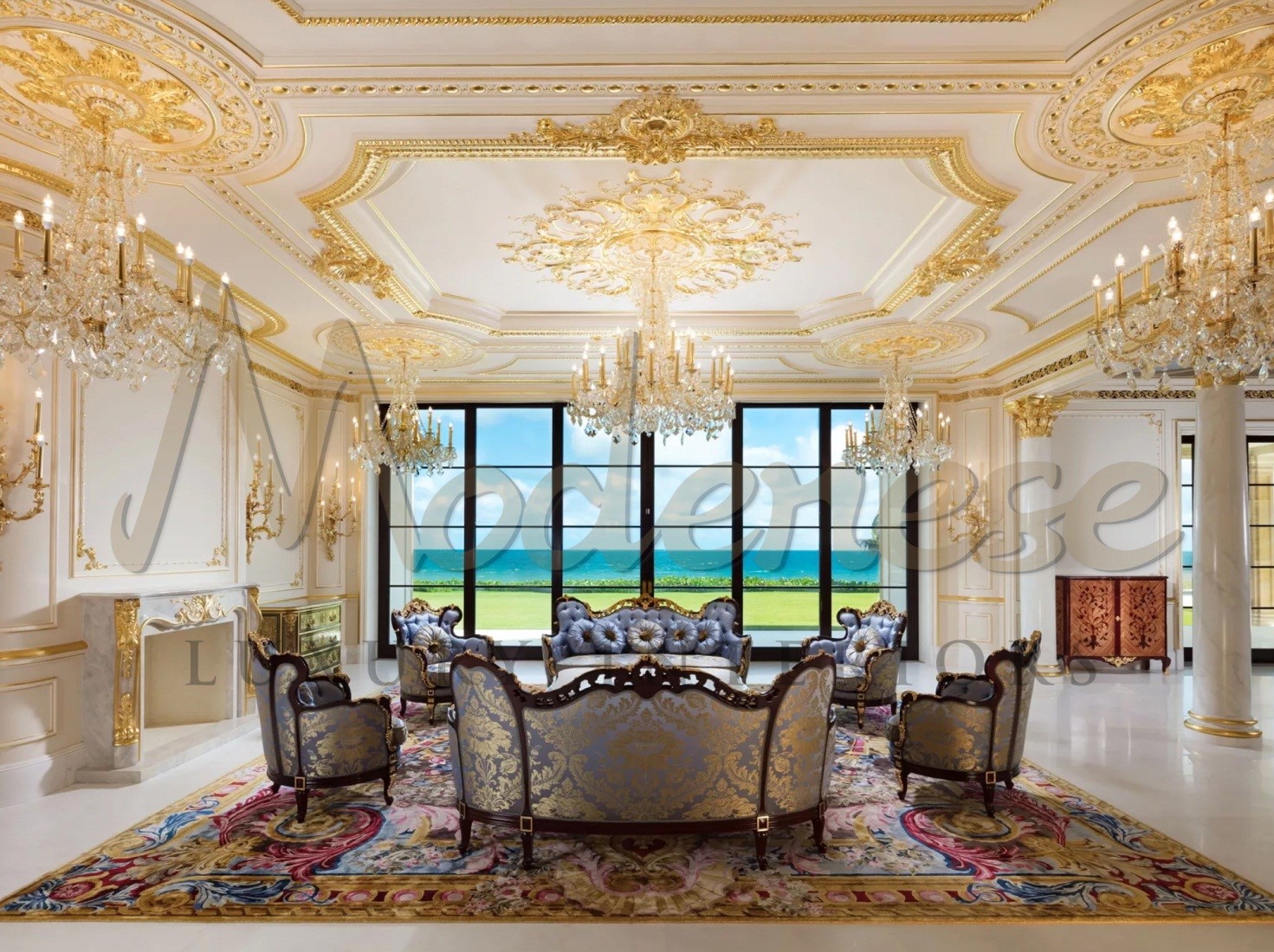 The royal style villa by best interior design company in Bahrain ⋆ Luxury Italian Classic Furniture