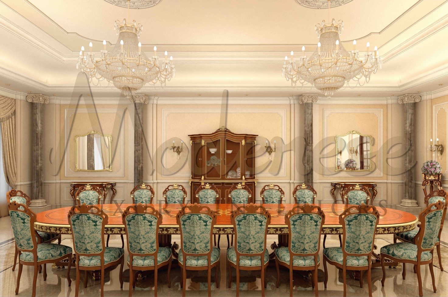 ARRANGEMENT OF THE FURNITURE FOR A LARGER SPACE ⋆ Luxury Italian Classic Furniture