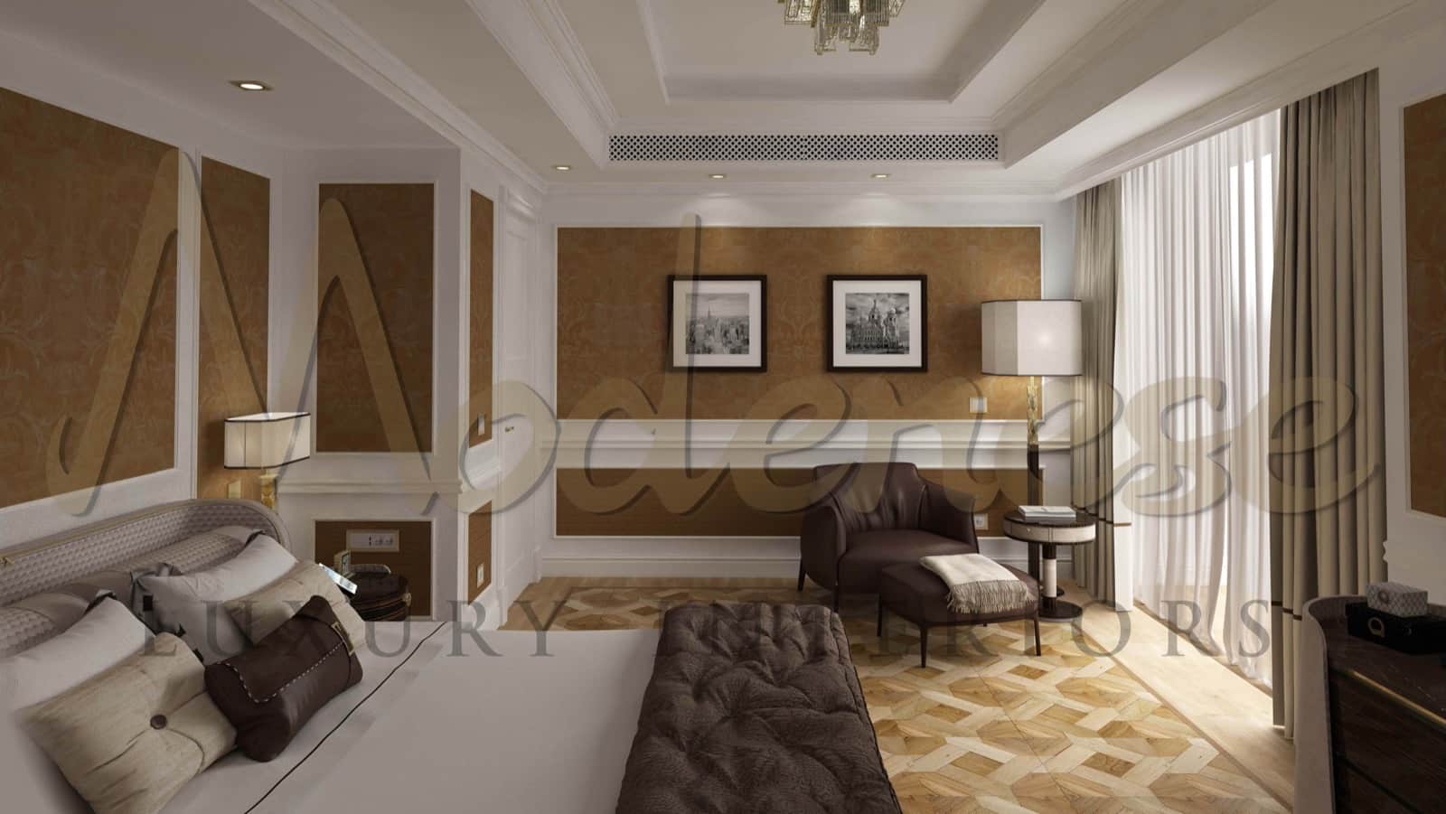 BEDROOM DESIGN FOR NOBLE MANSION IN LONDON, GREAT BRITAIN
